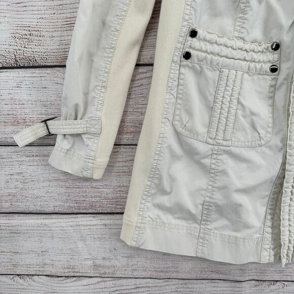Free People Snap Down Trench Coat Womens 8 Cream White Overcoat - Picture 5 of 13